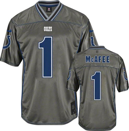 Men's Elite Pat McAfee Nike Jersey Grey - #1 Vapor NFL Indianapolis Colts